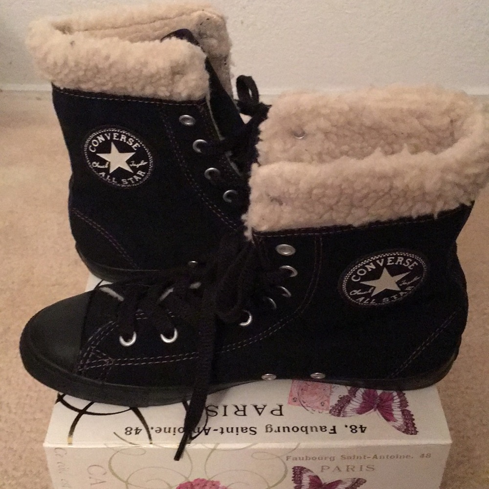 Converse black suede high top sneaker